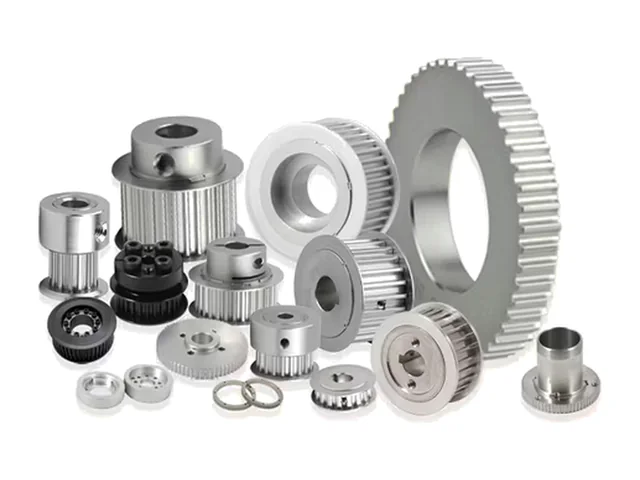 Timing pulleys, flanges and bushings